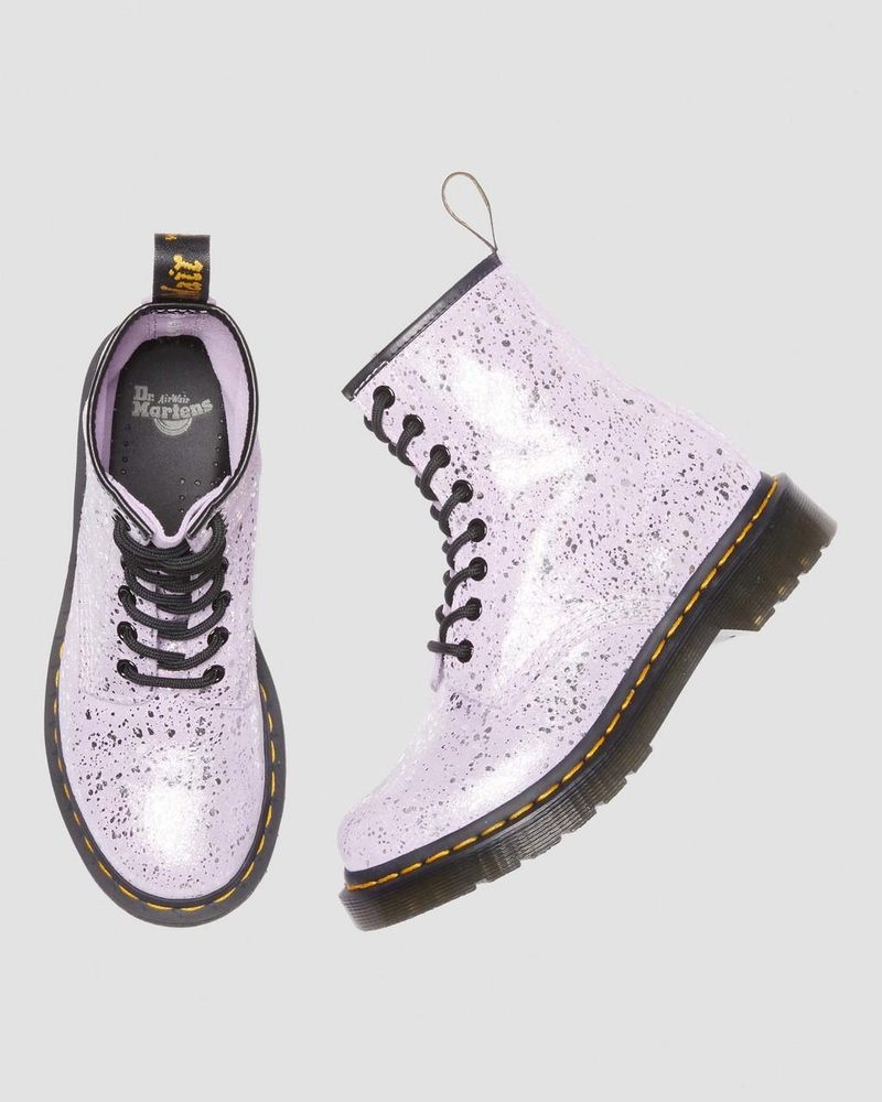 Botas Dr Martens 1460 Metallic Splatter Gamuza Encaje Up Boots (Metallic Paint Splatter Gamuza) Lilac | WE74-M3TX