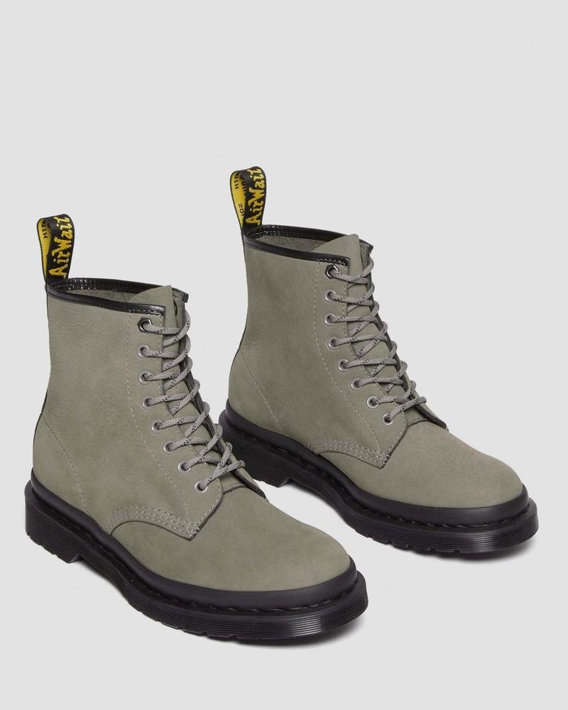 Botas Dr Martens 1460 Milled Nubuck Cuero Encaje Up Boots (Milled Nubuck Wp) Gris | DJ47-U3OQ