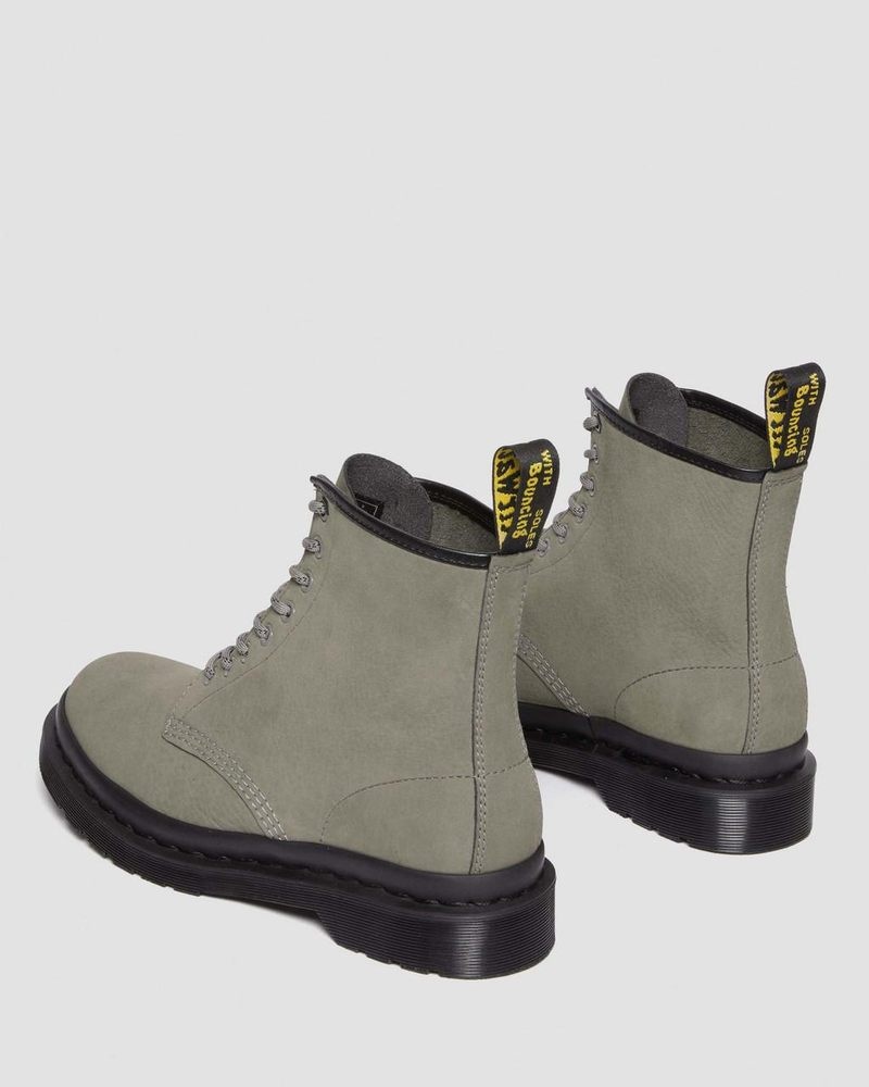 Botas Dr Martens 1460 Milled Nubuck Cuero Encaje Up Boots (Milled Nubuck Wp) Gris | DJ47-U3OQ