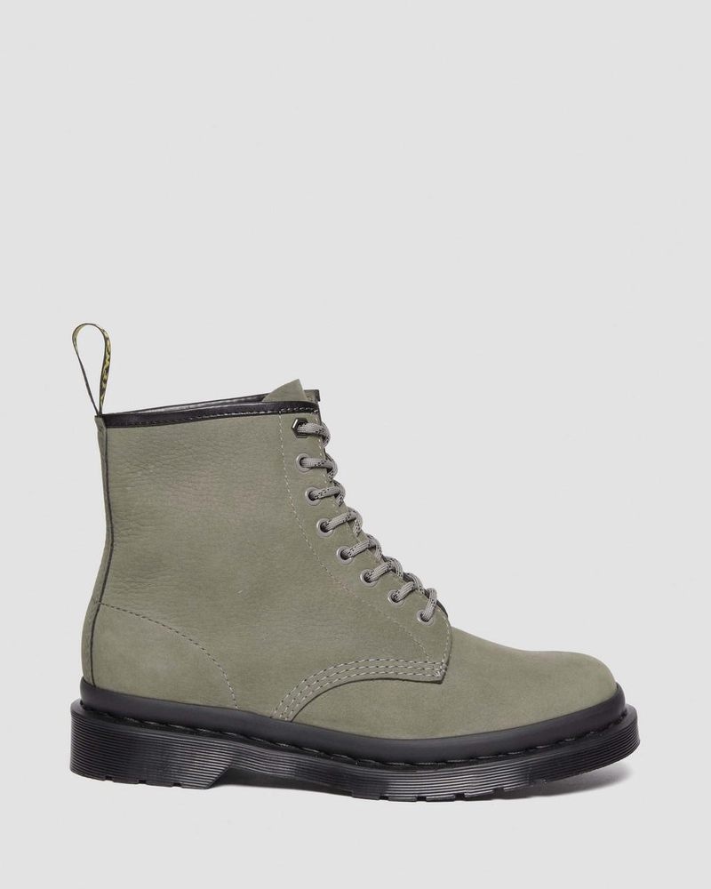 Botas Dr Martens 1460 Milled Nubuck Cuero Encaje Up Boots (Milled Nubuck Wp) Gris | DJ47-U3OQ