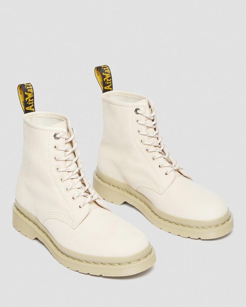 Botas Dr Martens 1460 Mono Milled Nubuck Cuero Encaje Up Boots (Milled Nubuck Wp) Beige | IF33-M6AC