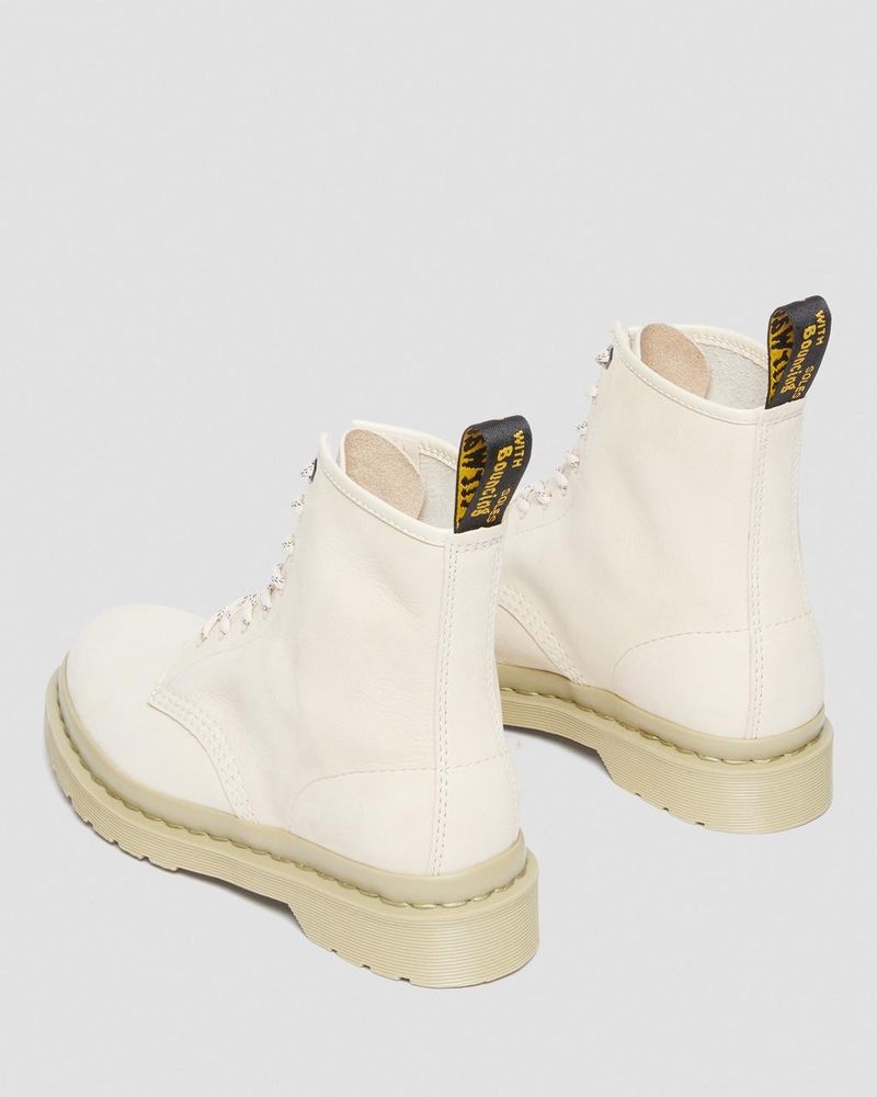 Botas Dr Martens 1460 Mono Milled Nubuck Cuero Encaje Up Boots (Milled Nubuck Wp) Beige | IF33-M6AC