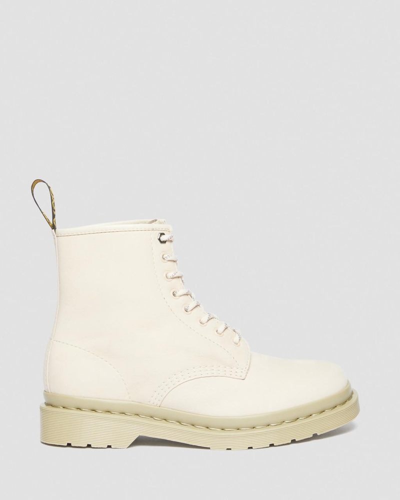 Botas Dr Martens 1460 Mono Milled Nubuck Cuero Encaje Up Boots (Milled Nubuck Wp) Beige | IF33-M6AC