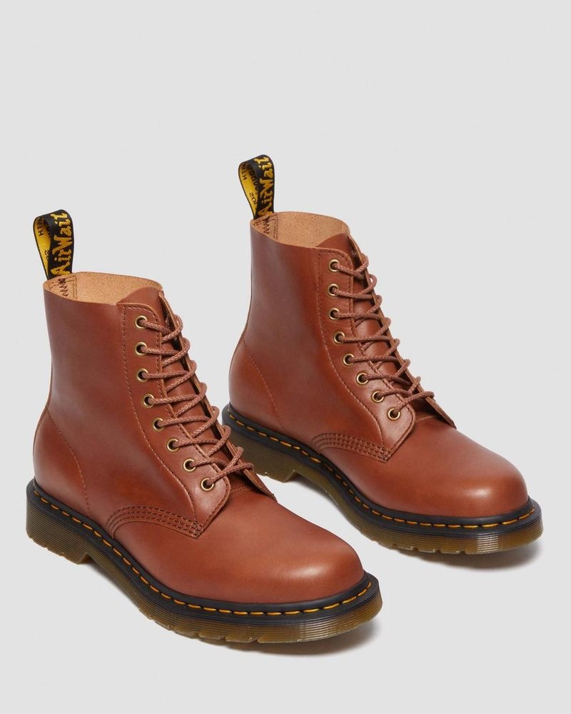 Botas Dr Martens 1460 Pascal Carrara Cuero Encaje Up Boots (Carrara) Saddle Tan | ZX66-I8MK