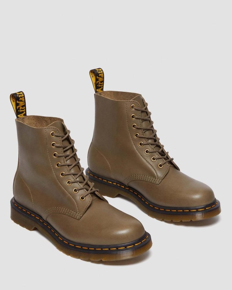 Botas Dr Martens 1460 Pascal Carrara Cuero Encaje Up Boots (Carrara) Verde Oliva | OX71-K9TV