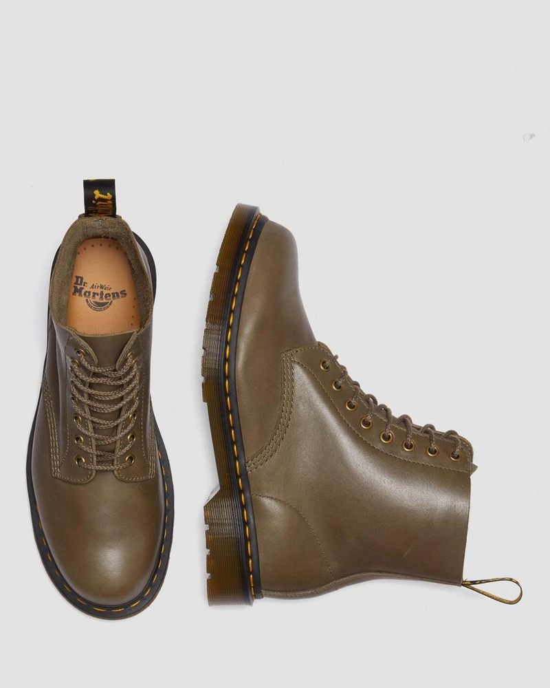 Botas Dr Martens 1460 Pascal Carrara Cuero Encaje Up Boots (Carrara) Verde Oliva | OX71-K9TV