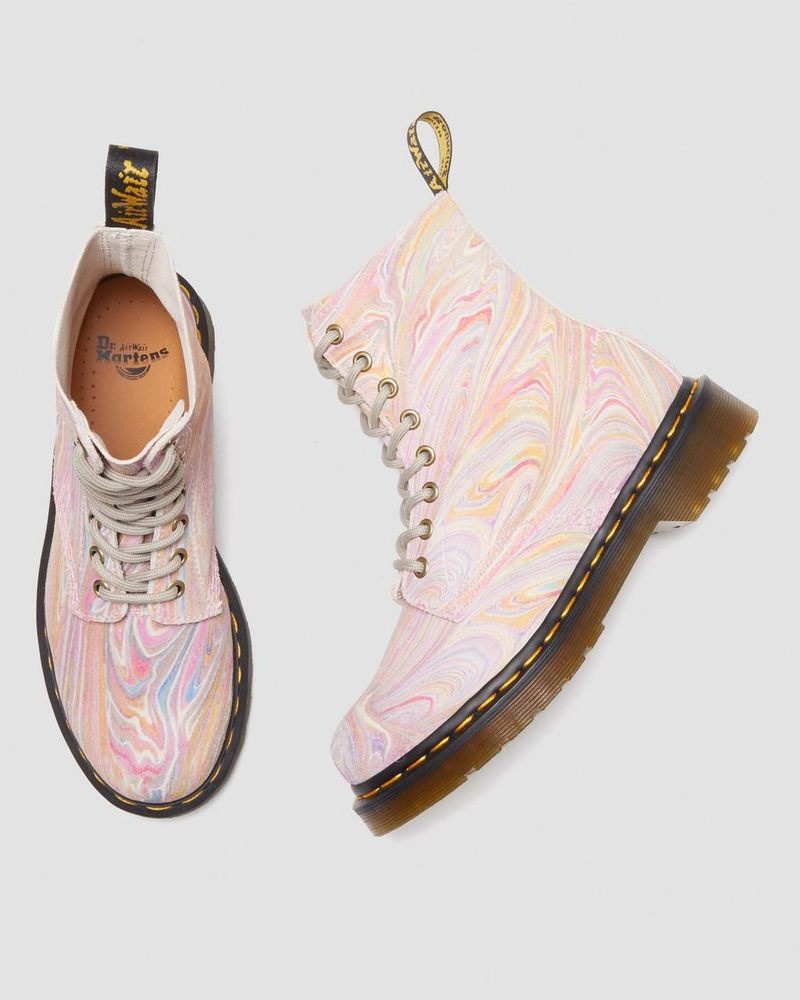 Botas Dr Martens 1460 Pascal Marbled Gamuza Encaje Up Boots (Marbled Gamuza) Rosas Naranjas | NQ14-J7TK