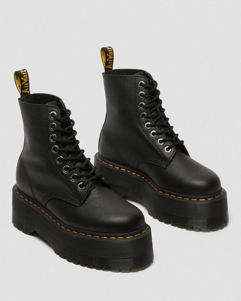 Botas Dr Martens 1460 Pascal Max Cuero Plataforma Boots (Pisa) Negras | NJ71-R4FO