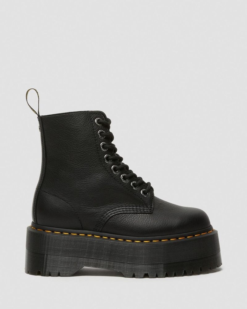 Botas Dr Martens 1460 Pascal Max Cuero Plataforma Boots (Pisa) Negras | NJ71-R4FO