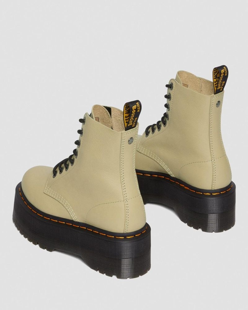 Botas Dr Martens 1460 Pascal Max Cuero Plataforma Boots (Pisa) Verde Oliva | ZN69-F1IF