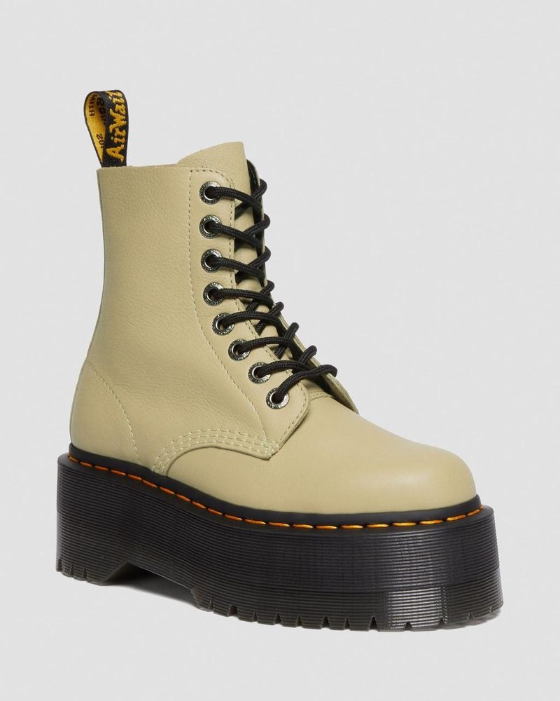 Botas Dr Martens 1460 Pascal Max Cuero Plataforma Boots (Pisa) Verde Oliva | ZN69-F1IF