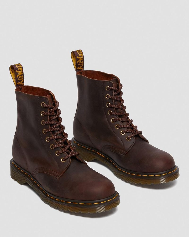 Botas Dr Martens 1460 Pascal Waxed Full Grain Cuero Encaje Up Boots (Waxed Full Grain) Chestnut | EF58-W3ND