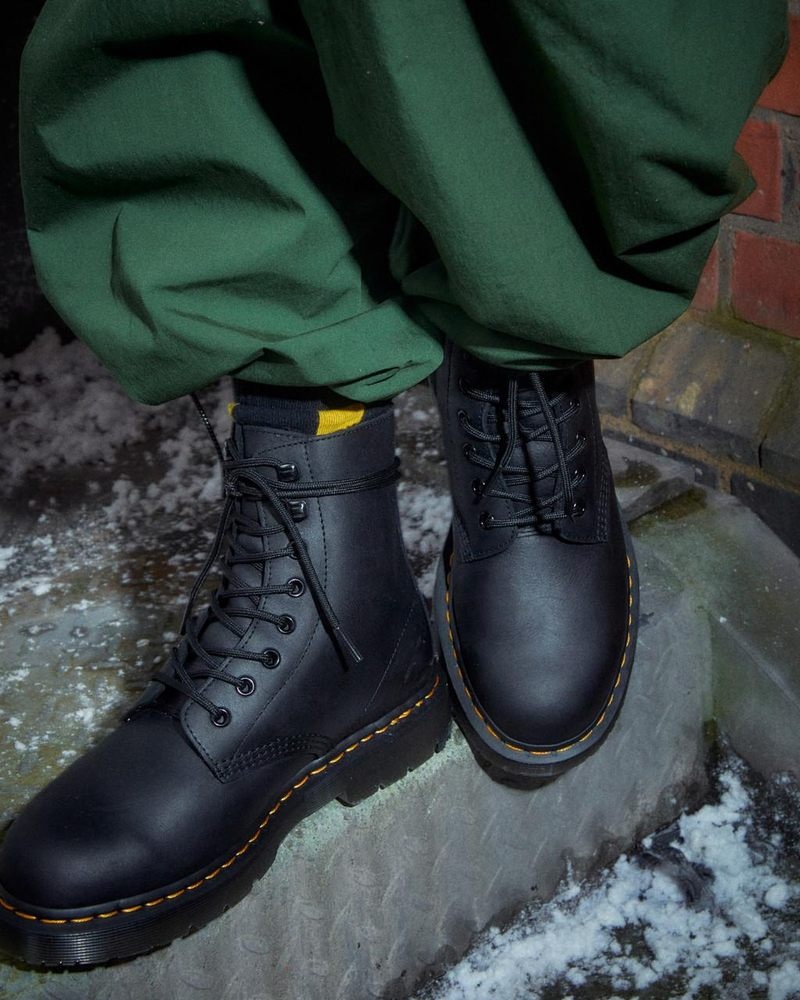 Botas Dr Martens 1460 Pascal Wintergrip Outlaw Cuero Encaje Up Boots (Outlaw) Negras | TK07-L5WB