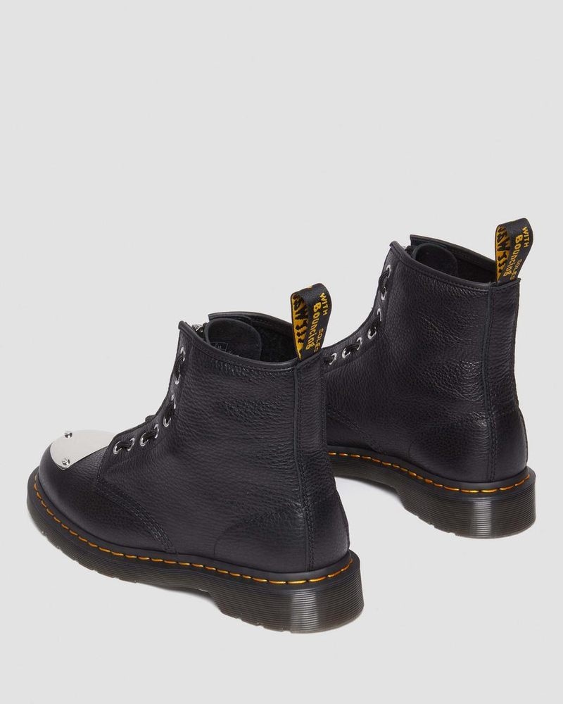 Botas Dr Martens 1460 Puntera Plate Lunar Cuero Jungle Zip Boots (Milled Nappa) Negras | ML39-V8DQ