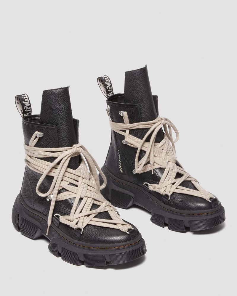 Botas Dr Martens 1460 Rick Owens DMXL Megalace Cuero Encaje Up Boots (Lunar) Negras | IL72-B6KA