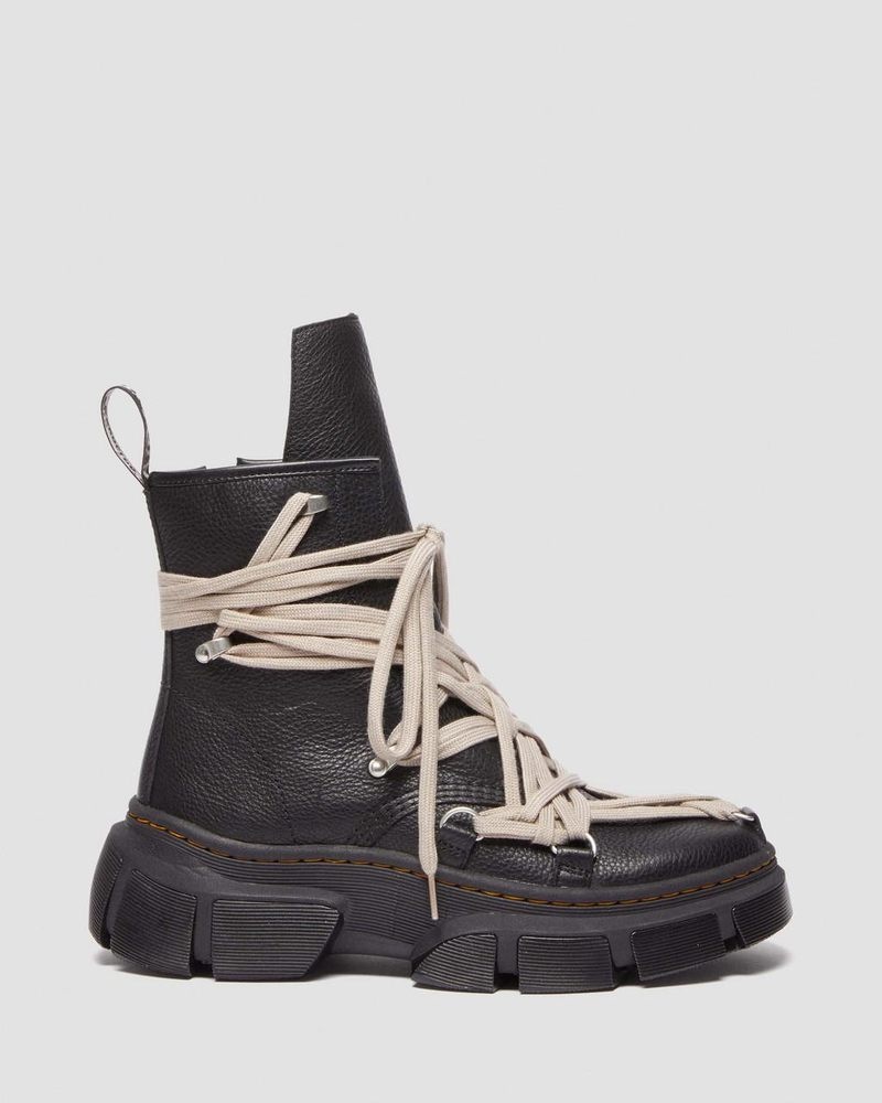 Botas Dr Martens 1460 Rick Owens DMXL Megalace Cuero Encaje Up Boots (Lunar) Negras | IL72-B6KA