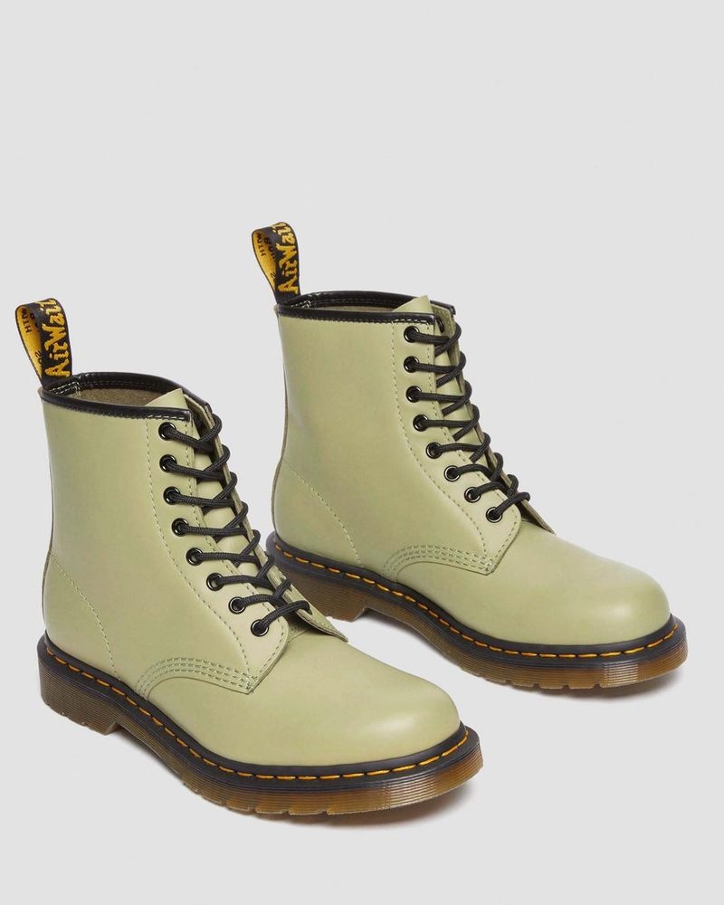 Botas Dr Martens 1460 Smooth Cuero Encaje Up Boots (Smooth Cuero) Verde Oliva | GK69-H5XV