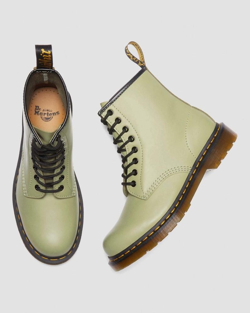 Botas Dr Martens 1460 Smooth Cuero Encaje Up Boots (Smooth Cuero) Verde Oliva | GK69-H5XV