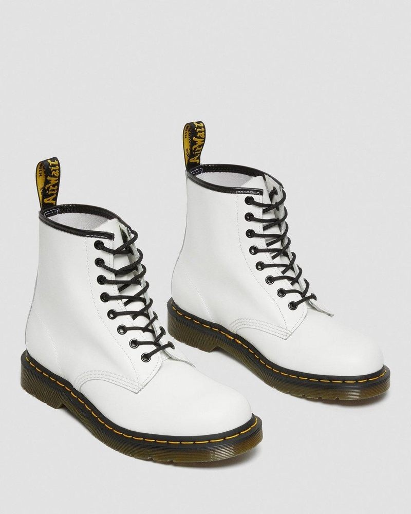 Botas Dr Martens 1460 Smooth Cuero Encaje Up Boots (Smooth Cuero) Blancas | QR59-C0WA