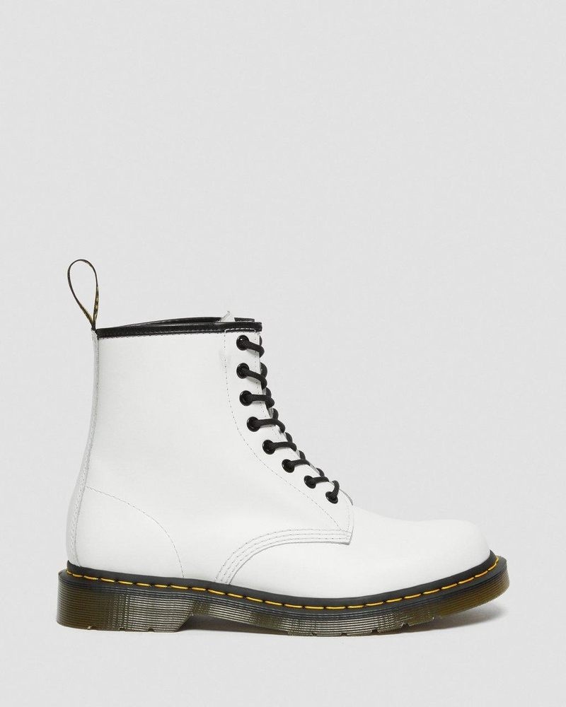 Botas Dr Martens 1460 Smooth Cuero Encaje Up Boots (Smooth Cuero) Blancas | QR59-C0WA