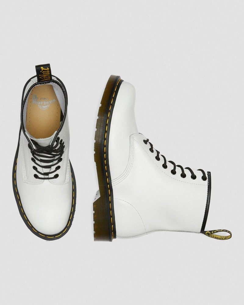 Botas Dr Martens 1460 Smooth Cuero Encaje Up Boots (Smooth Cuero) Blancas | QR59-C0WA