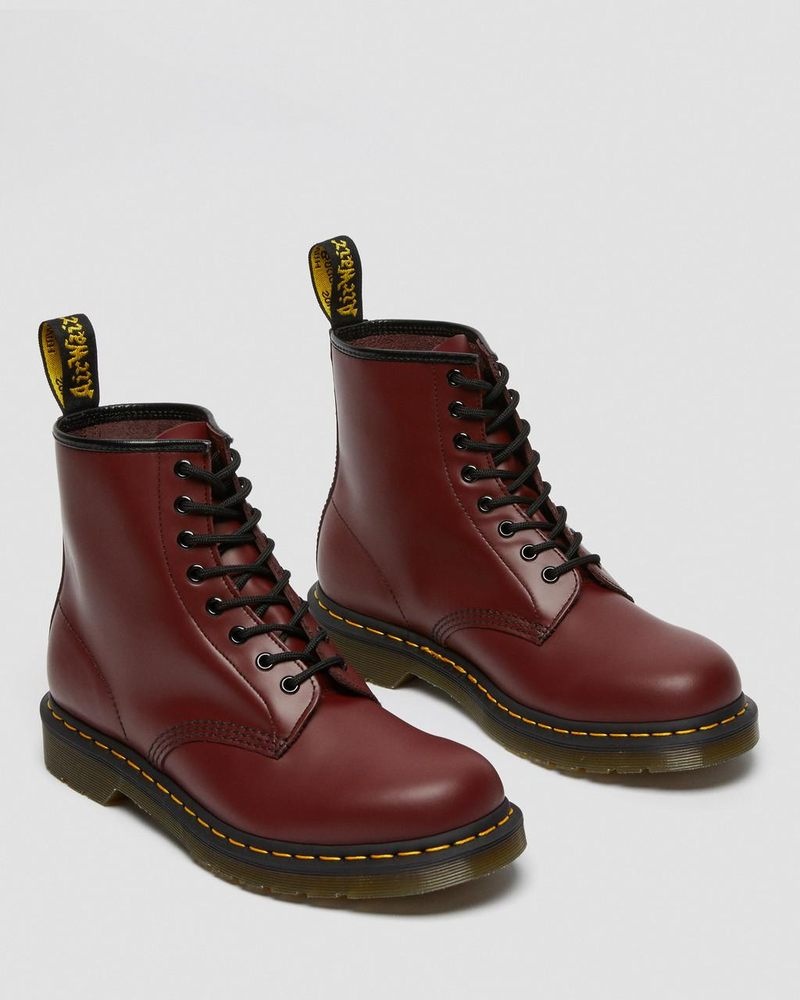 Botas Dr Martens 1460 Smooth Cuero Encaje Up Boots (Smooth Cuero) Rojas | WB16-S8ZK