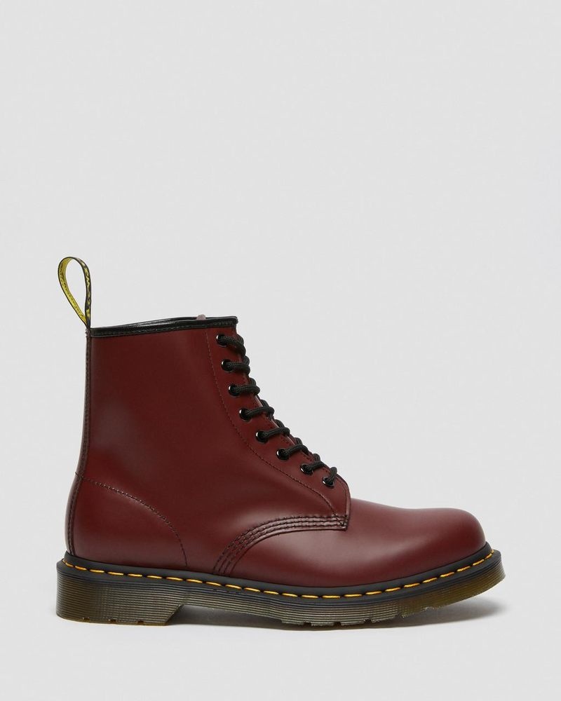 Botas Dr Martens 1460 Smooth Cuero Encaje Up Boots (Smooth Cuero) Rojas | WB16-S8ZK