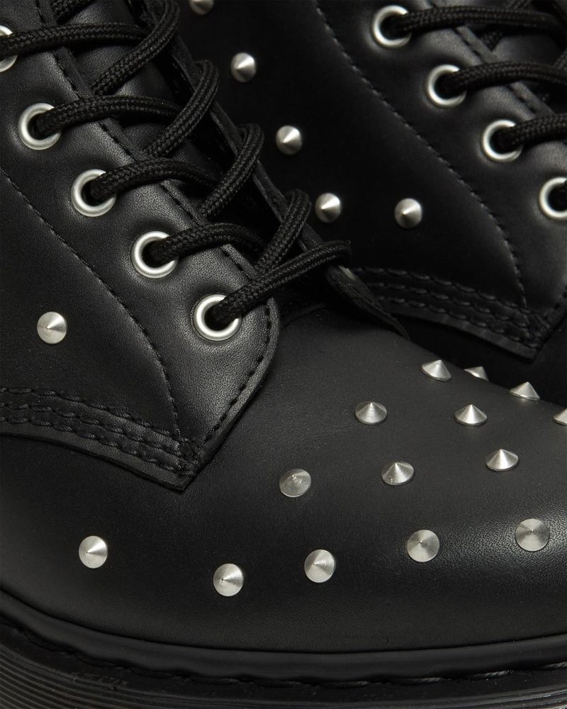 Botas Dr Martens 1460 Stud Wanama Cuero Encaje Up Boots (Wanama) Negras | GH99-K0QG