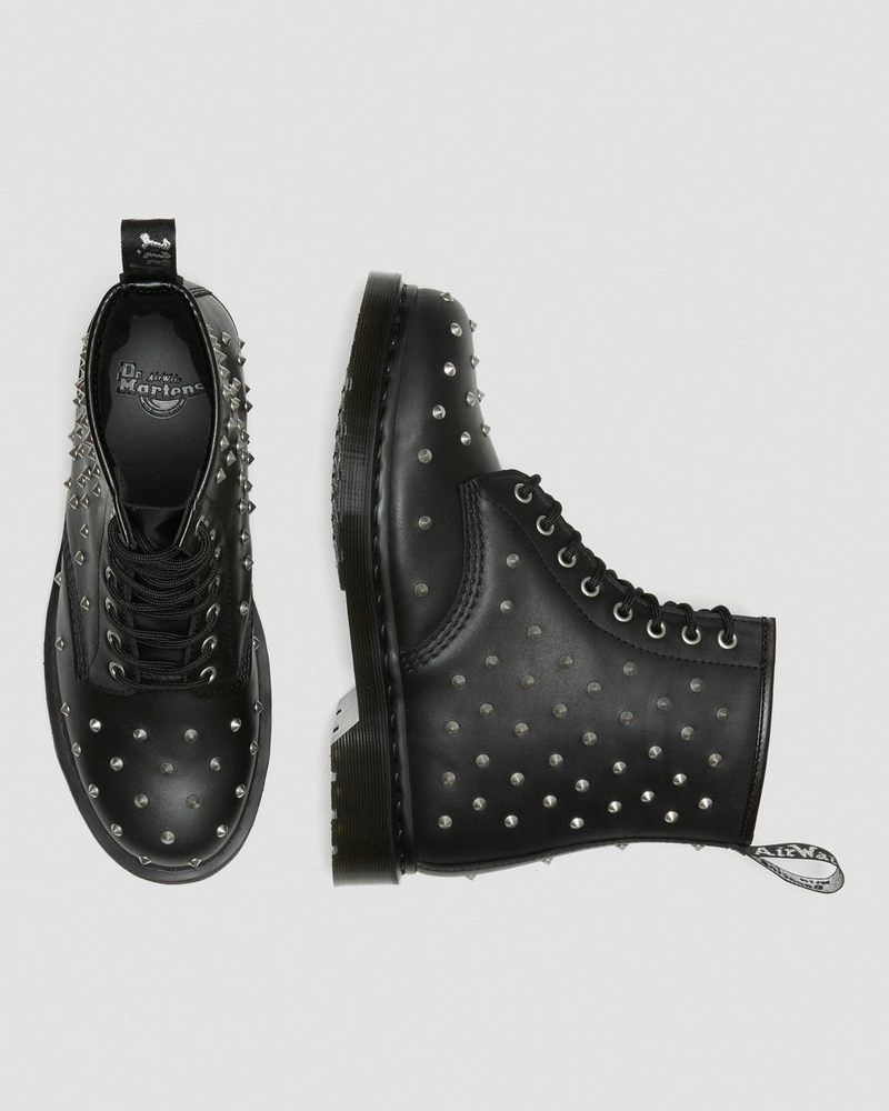 Botas Dr Martens 1460 Stud Wanama Cuero Encaje Up Boots (Wanama) Negras | GH99-K0QG