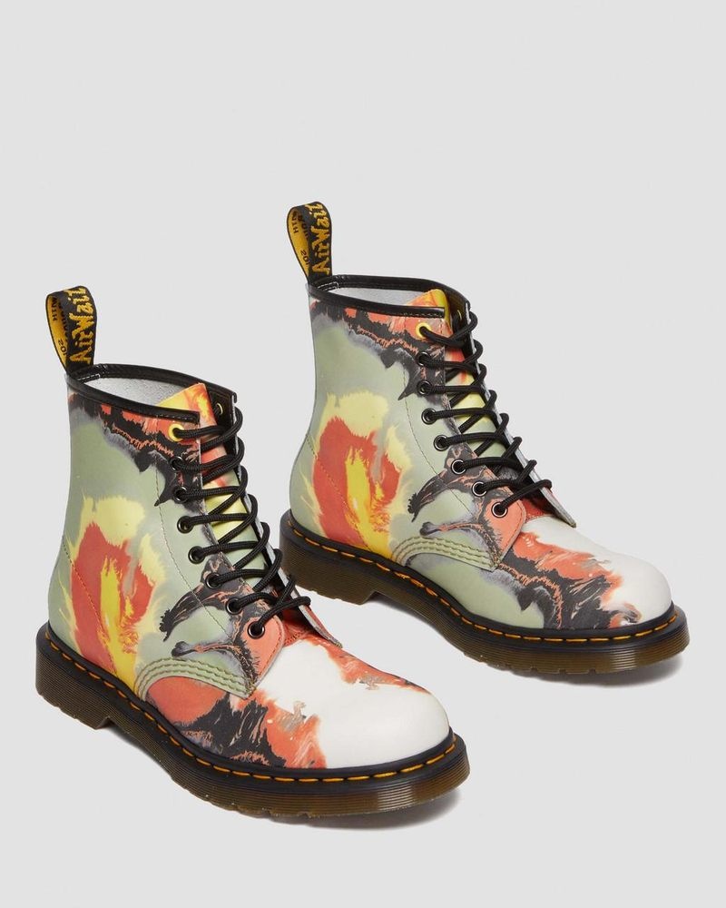 Botas Dr Martens 1460 Tate 'Volcanic Flare' Cuero Encaje Up Boots (Backhand) Multi | GS27-O1AL