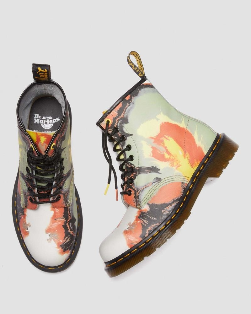 Botas Dr Martens 1460 Tate 'Volcanic Flare' Cuero Encaje Up Boots (Backhand) Multi | GS27-O1AL