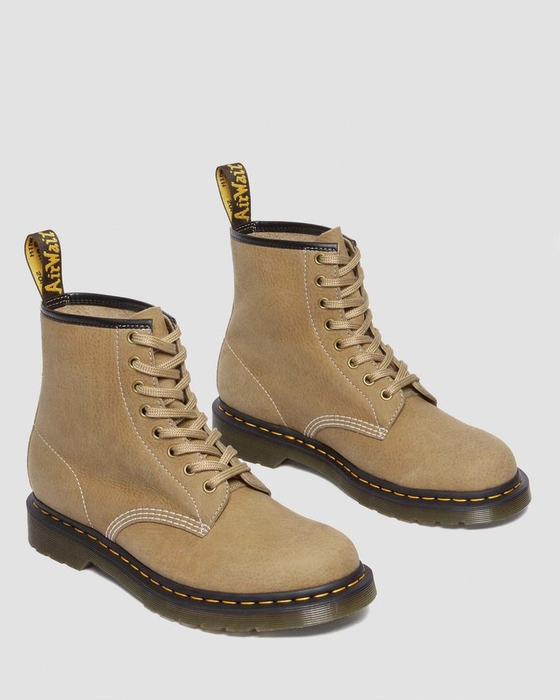 Botas Dr Martens 1460 Tumbled Nubuck Cuero Encaje Up Boots (Tumbled Nubuck) Savannah Tan | OD44-L0UW