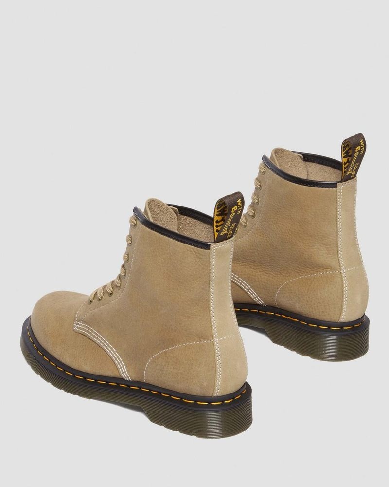 Botas Dr Martens 1460 Tumbled Nubuck Cuero Encaje Up Boots (Tumbled Nubuck) Savannah Tan | OD44-L0UW