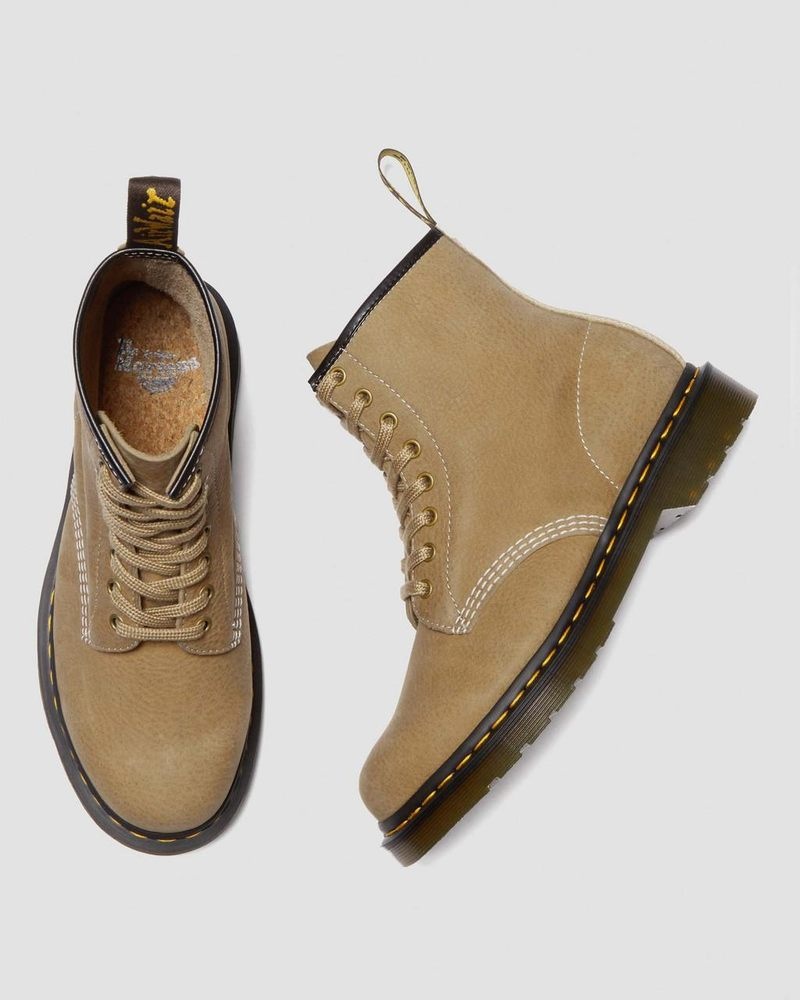 Botas Dr Martens 1460 Tumbled Nubuck Cuero Encaje Up Boots (Tumbled Nubuck) Savannah Tan | OD44-L0UW