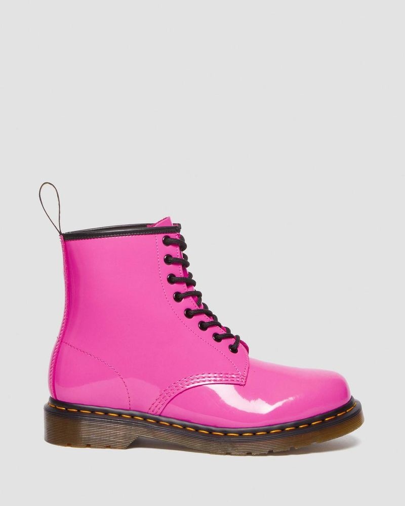 Botas Dr Martens 1460 - Charol Cuero Encaje Up Boots (Charol Cuero) Rosas | PO62-X1OX