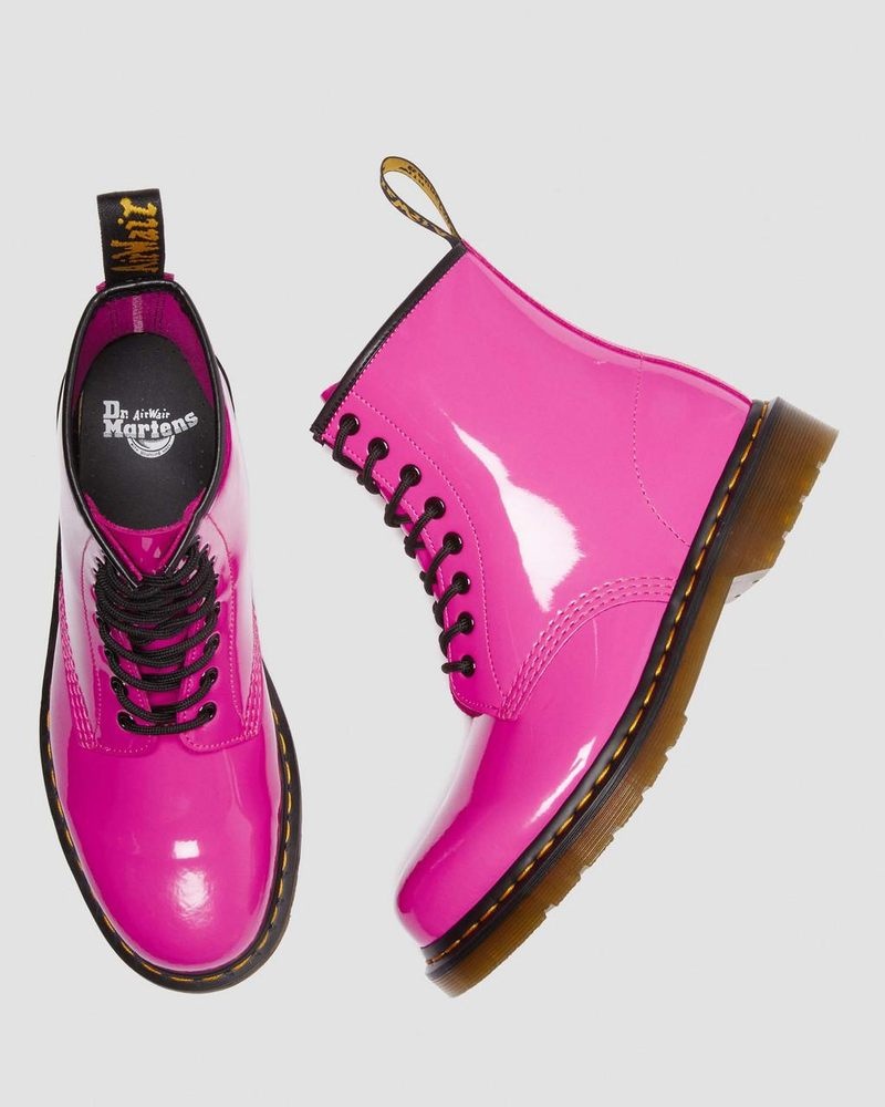 Botas Dr Martens 1460 - Charol Cuero Encaje Up Boots (Charol Cuero) Rosas | PO62-X1OX