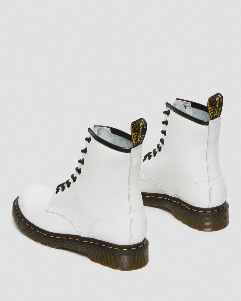 Botas Dr Martens 1460 - Charol Cuero Encaje Up Boots (Charol Cuero) Blancas | KM93-J2RH