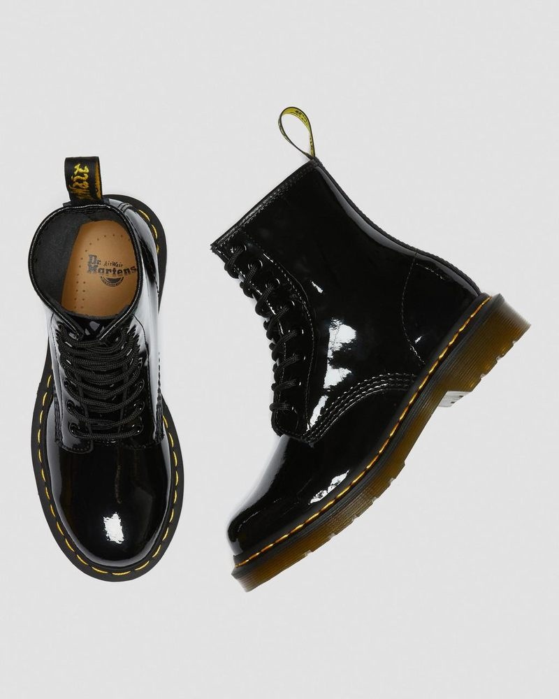 Botas Dr Martens 1460 - Charol Cuero Encaje Up Boots (Charol Cuero) Negras | BX60-G2IR