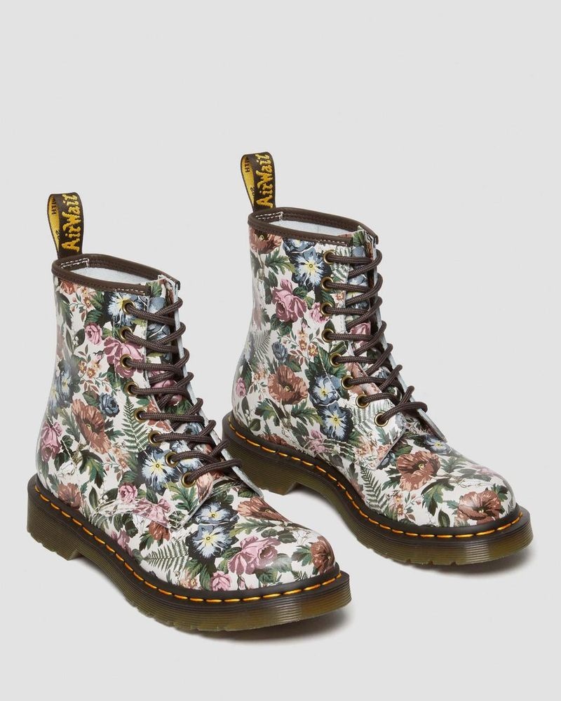 Botas Dr Martens 1460 - English Garden Cuero Encaje Up Boots (Backhand) Multi | NP81-H5TB