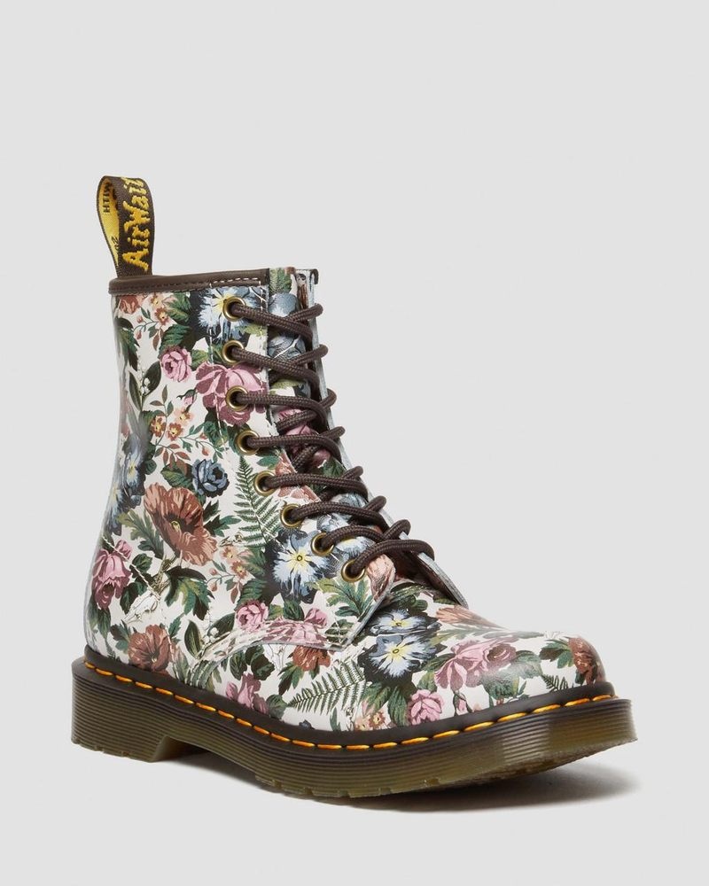 Botas Dr Martens 1460 - English Garden Cuero Encaje Up Boots (Backhand) Multi | NP81-H5TB