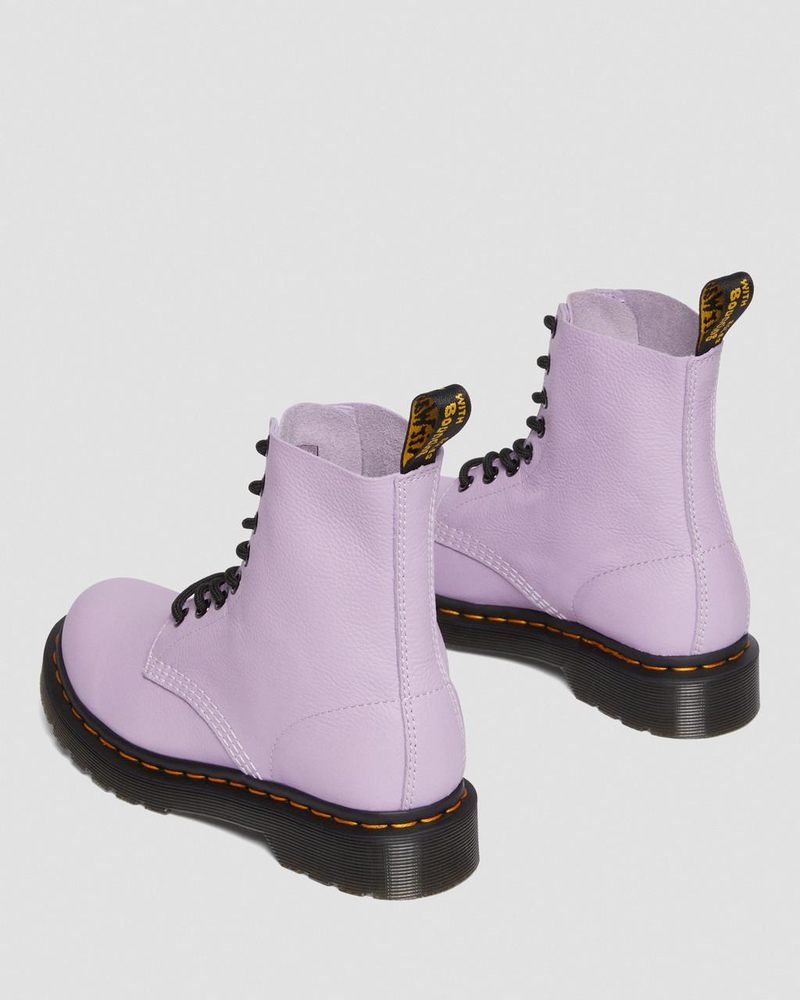 Botas Dr Martens 1460 - Pascal Black Eyelet Encaje Up Boots (Virginia) Lilac | YB46-X5ZN