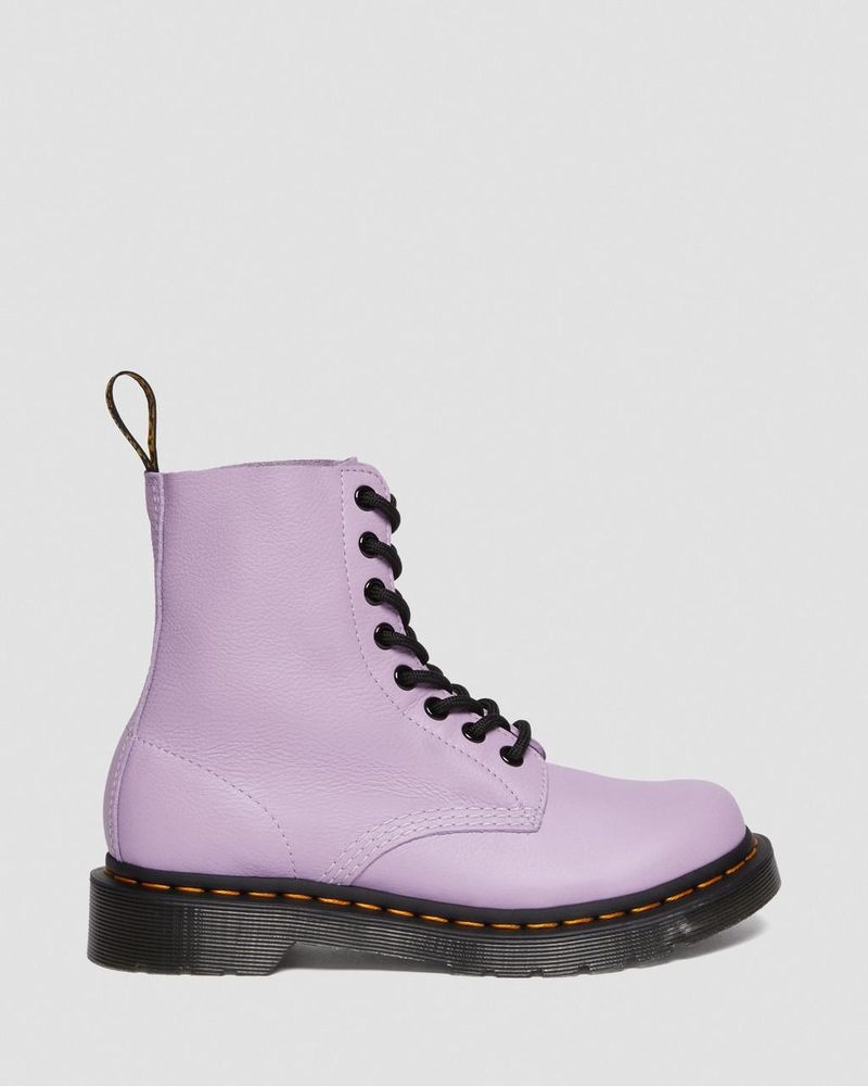 Botas Dr Martens 1460 - Pascal Black Eyelet Encaje Up Boots (Virginia) Lilac | YB46-X5ZN