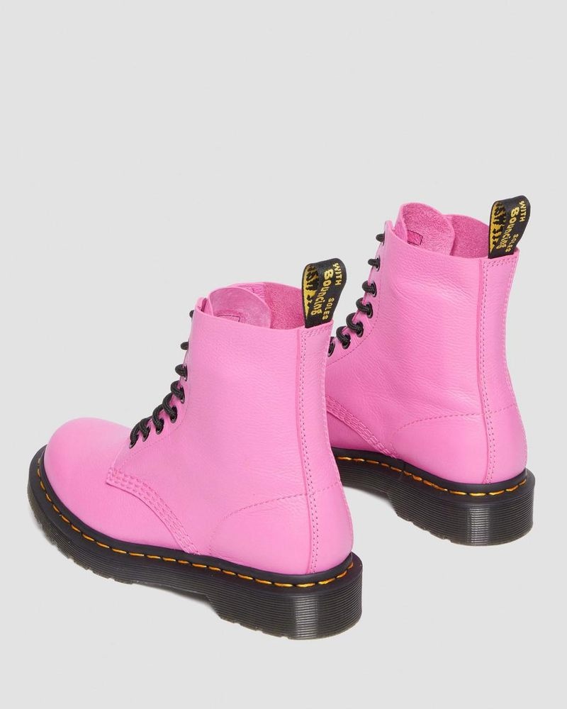 Botas Dr Martens 1460 - Pascal Virginia Cuero Boots (Virginia) Rosas | UK74-F7DP