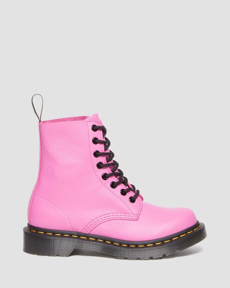 Botas Dr Martens 1460 - Pascal Virginia Cuero Boots (Virginia) Rosas | UK74-F7DP