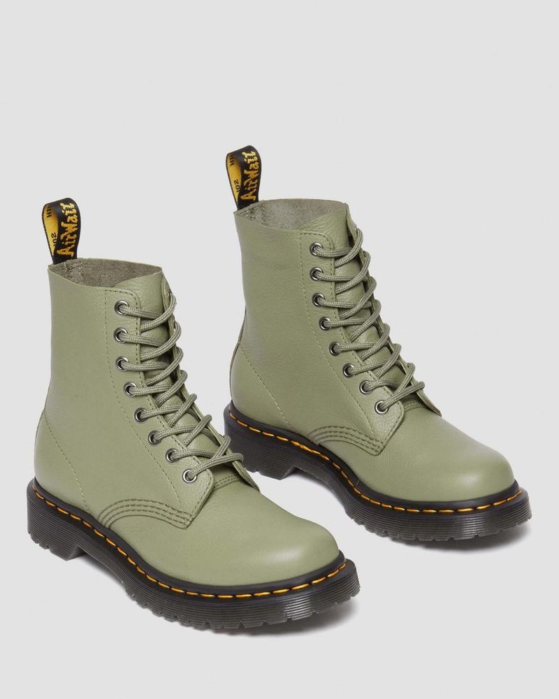 Botas Dr Martens 1460 - Pascal Virginia Cuero Boots (Virginia) Verde Oliva | WP33-G6EI