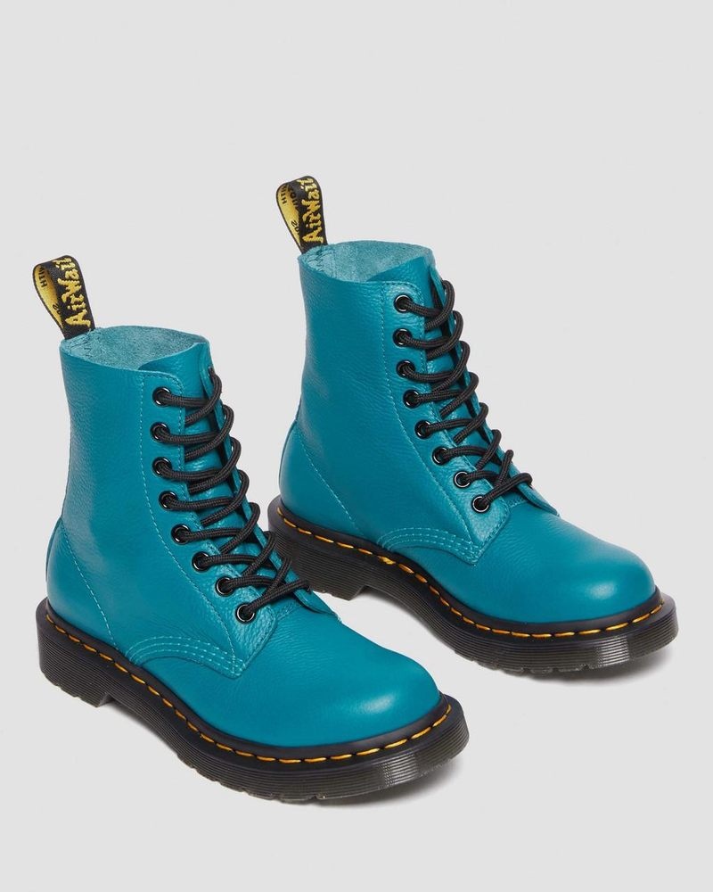 Botas Dr Martens 1460 - Pascal Virginia Cuero Boots (Virginia) Verde | GM43-Q0XQ