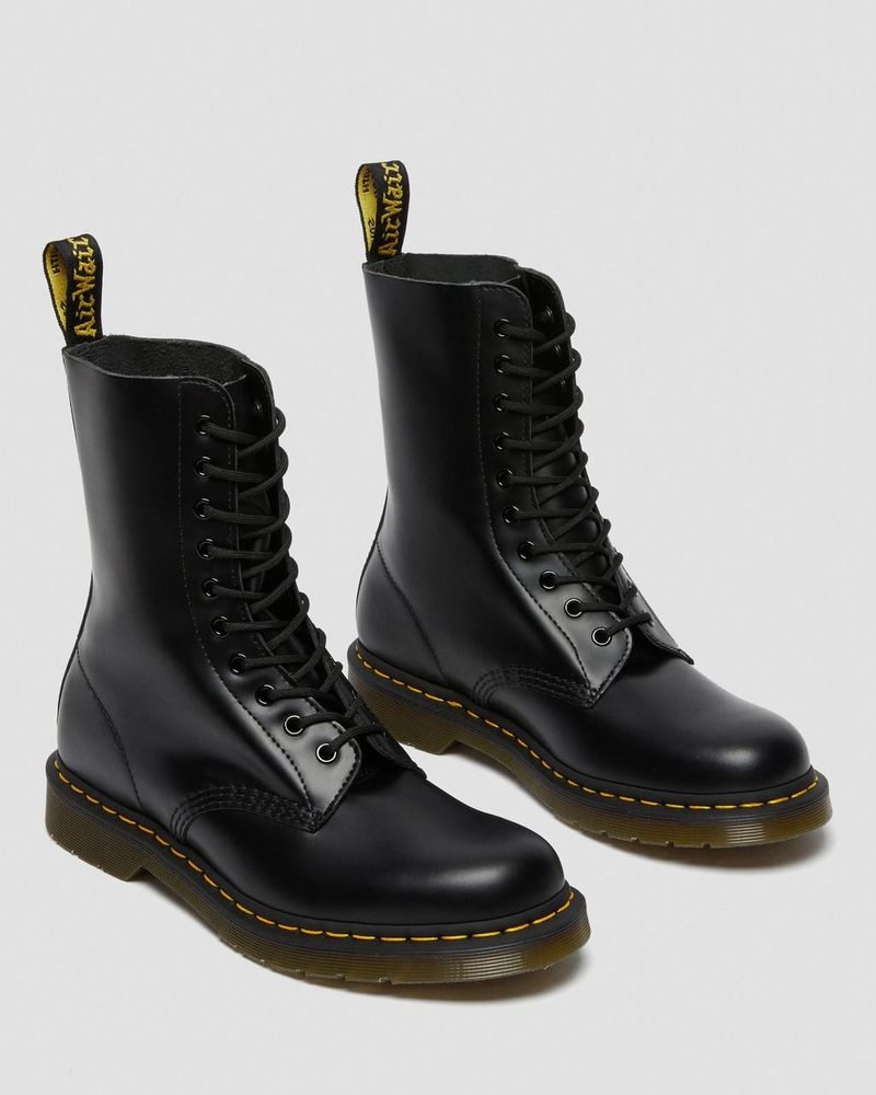 Botas Dr Martens 1490 Smooth Cuero Mid Calf Boots (Smooth Cuero) Negras | DI32-G4FU