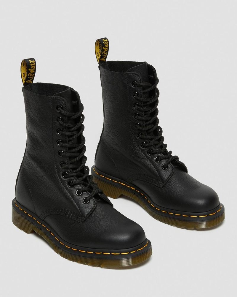 Botas Dr Martens 1490 Virginia Cuero Mid Calf Boots (Virginia) Negras | BS49-Q9TS