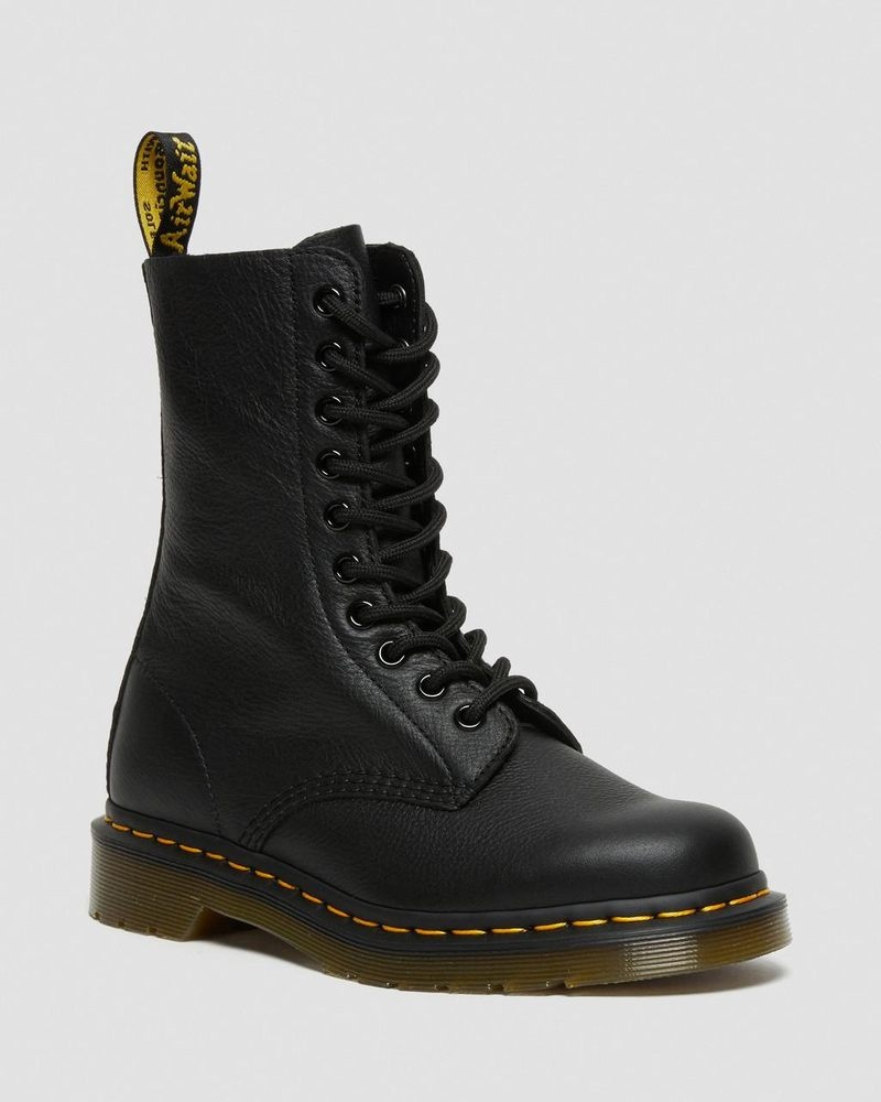 Botas Dr Martens 1490 Virginia Cuero Mid Calf Boots (Virginia) Negras | BS49-Q9TS