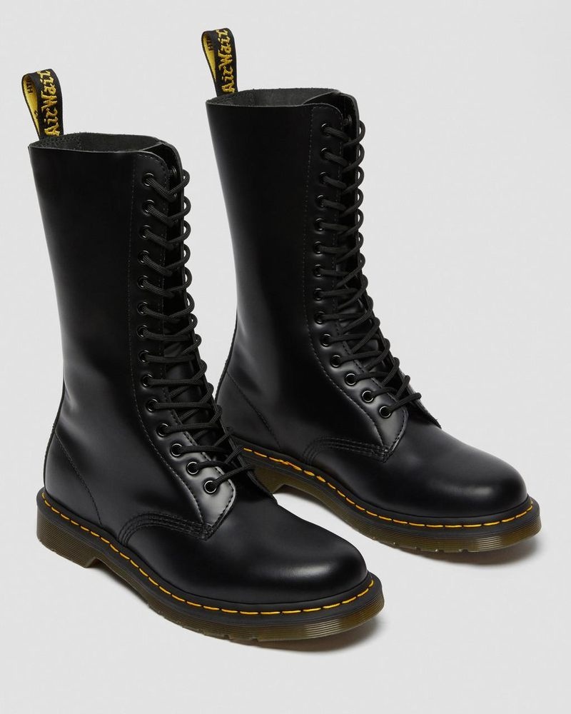 Botas Dr Martens 1914 Smooth Cuero Altas Boots (Smooth Cuero) Negras | PA17-X9NS